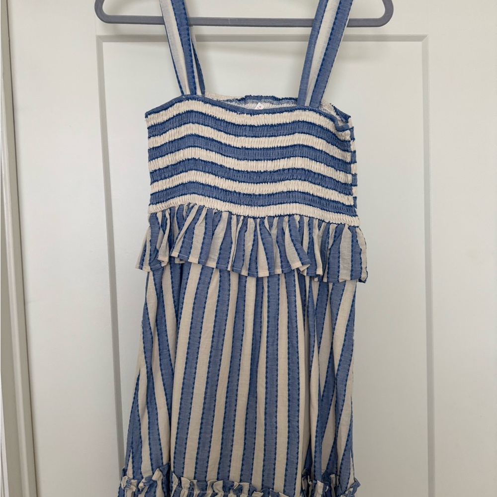 Striped Blue and Cream Dress